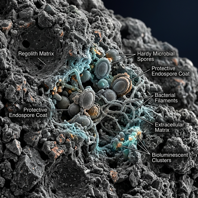 Extremophile microbes surviving on an asteroid surface